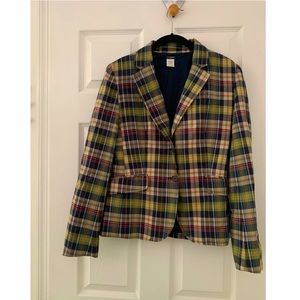 J. Crew Madras Plaid Blazer